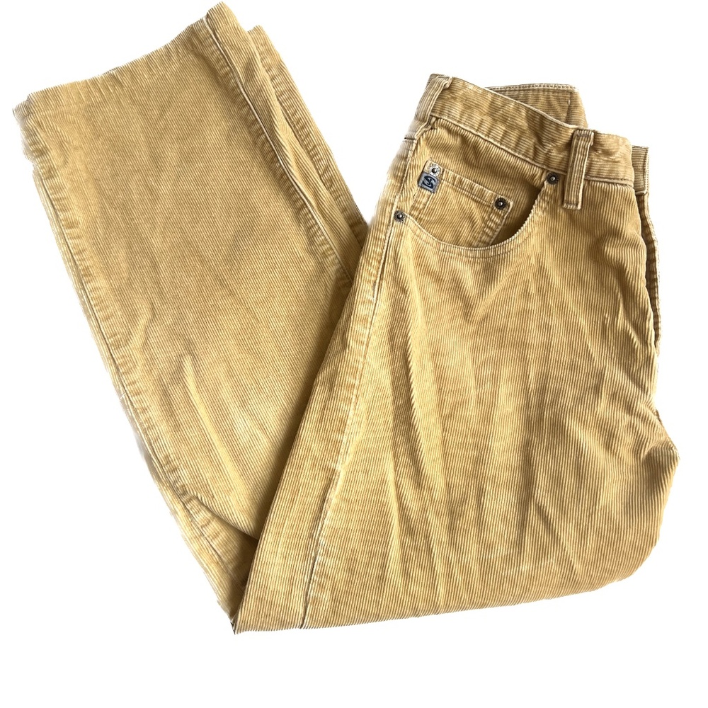 Vintage Silver Jeans Pants Size 29 Gold Yellow Corduroy Staight Leg Mid Rise - Picture 1 of 11
